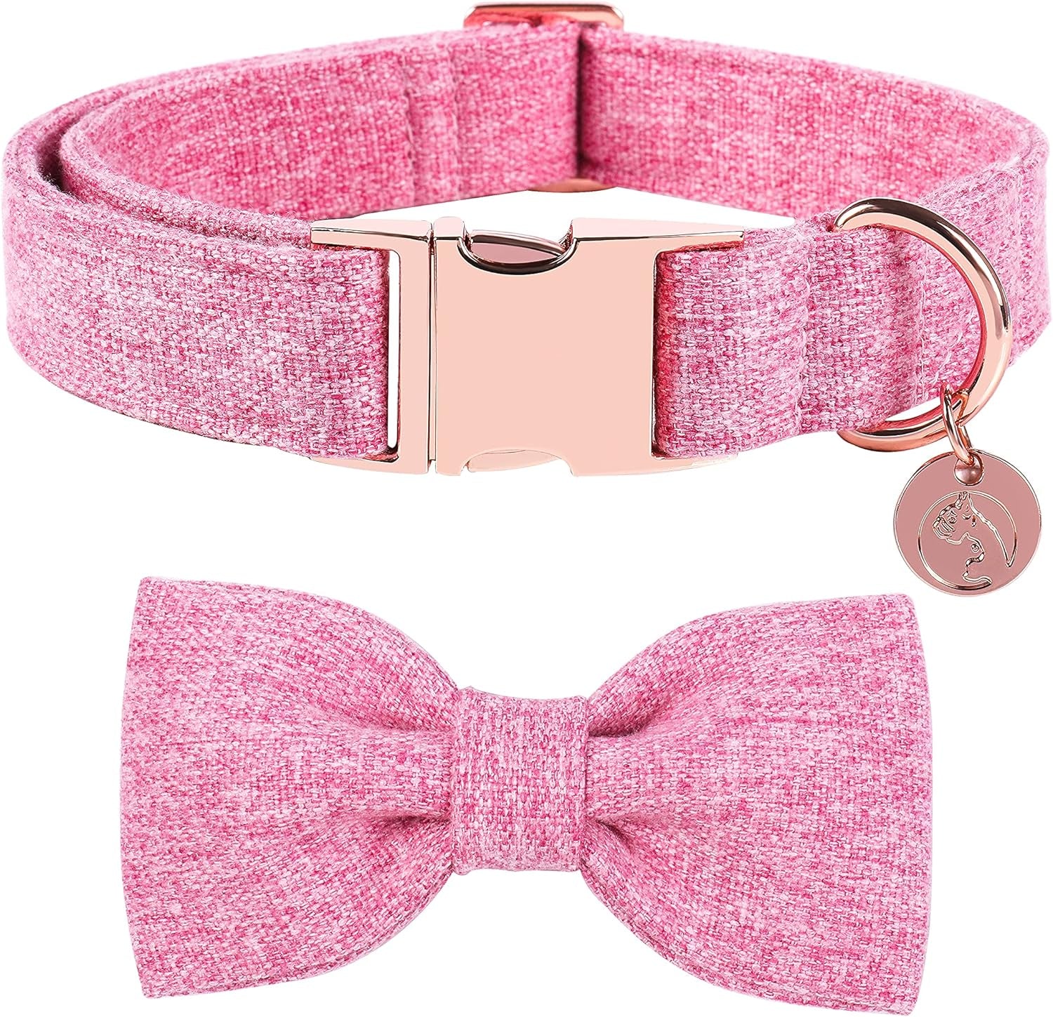 DOGWONG Hemp Cotton Dog Collar with Bow
