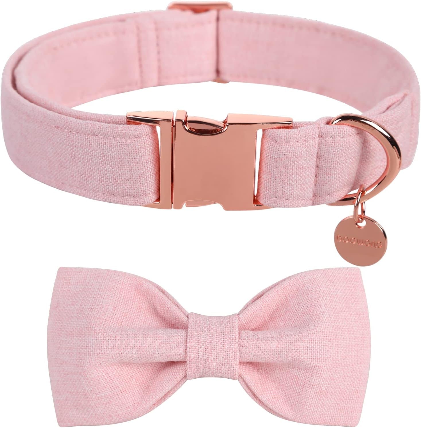 DOGWONG Hemp Cotton Dog Collar with Bow