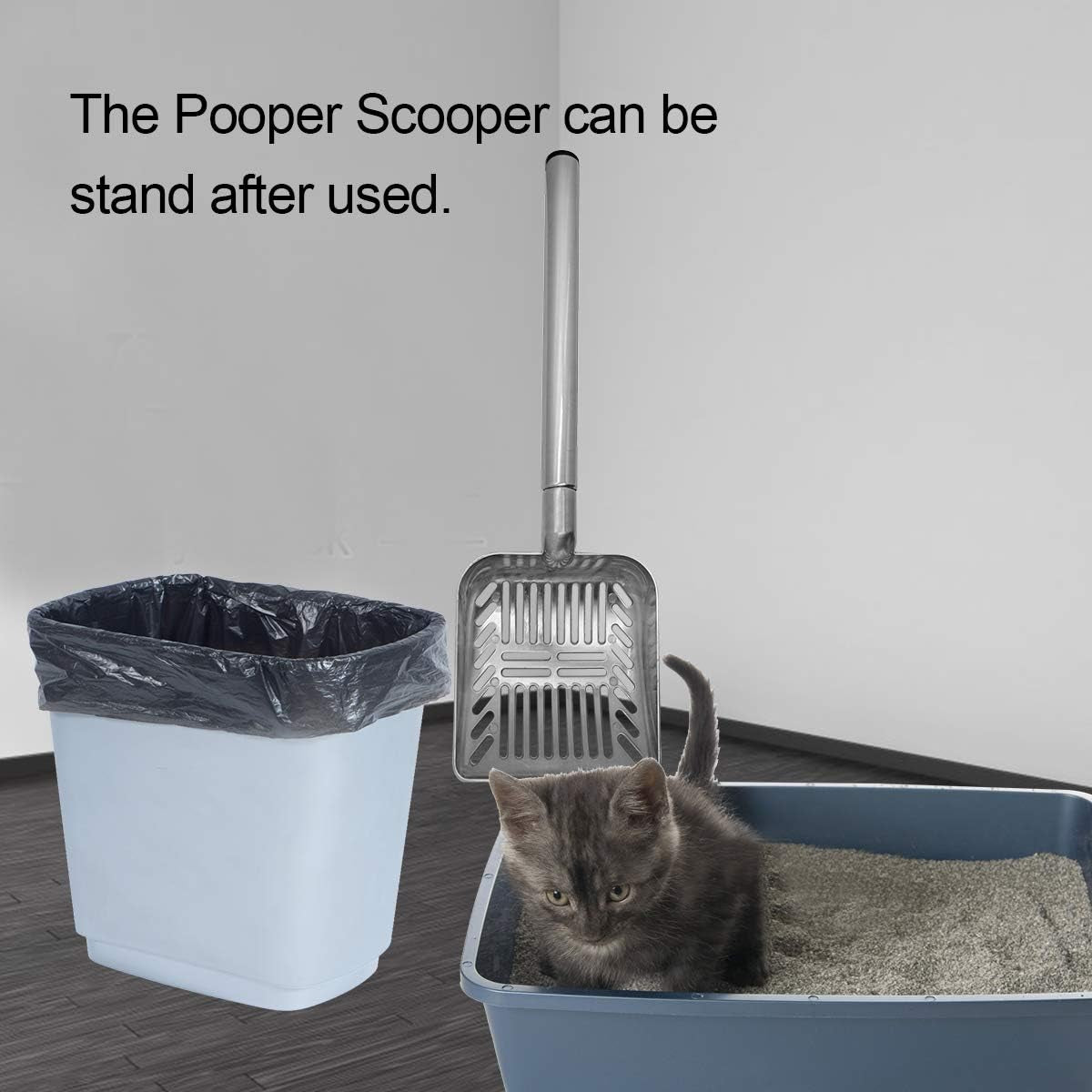TOYPOPOR Stainless Steel Cat Litter Scoop 23 Inches