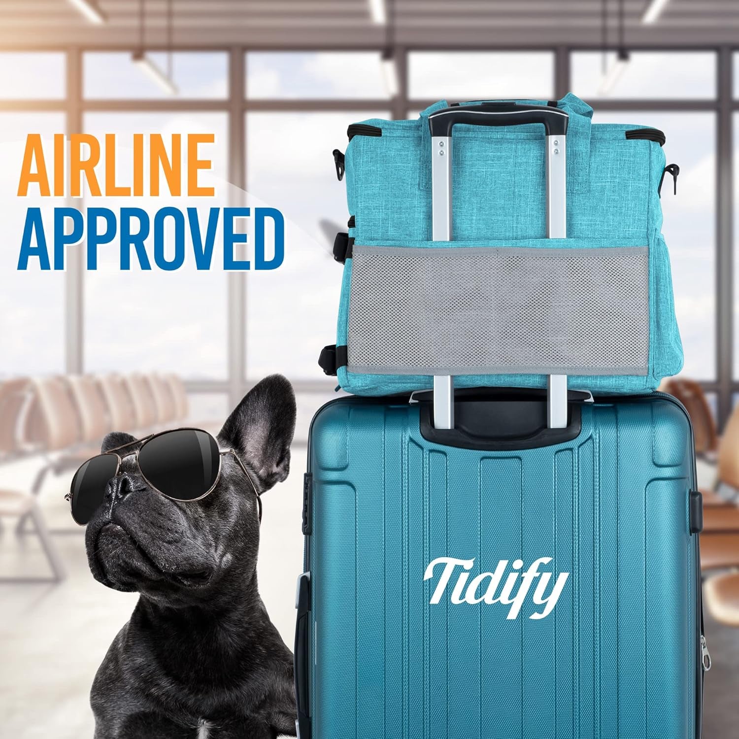 Dog Travel Bag Airline Approved Travel Set for Dog and Cat