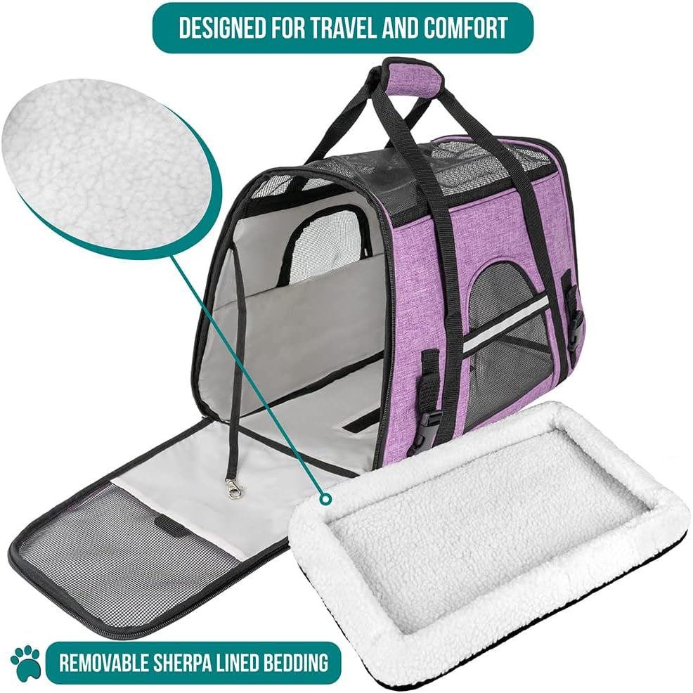 Petami Airline Approved Pet Carrier for Cat, Soft Sided Dog Carrier for Small Dog