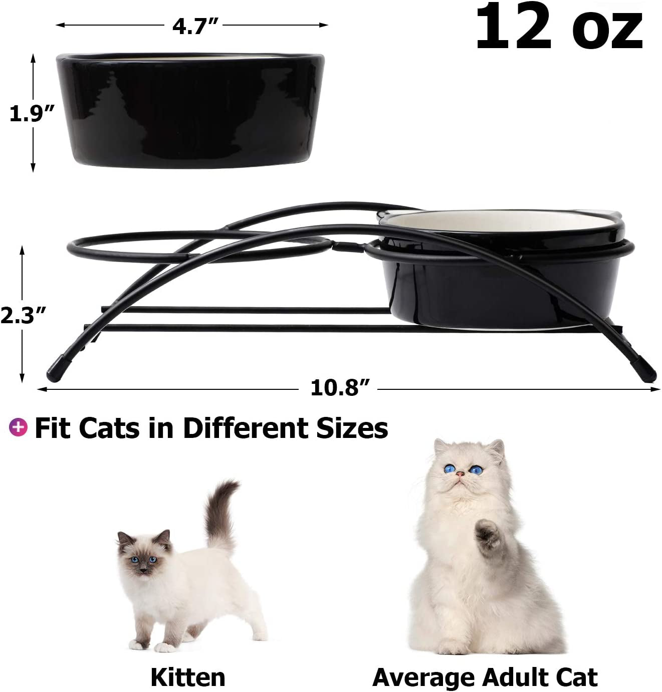 Ceramic Pet Food Bowls for Cats or Small Dogs