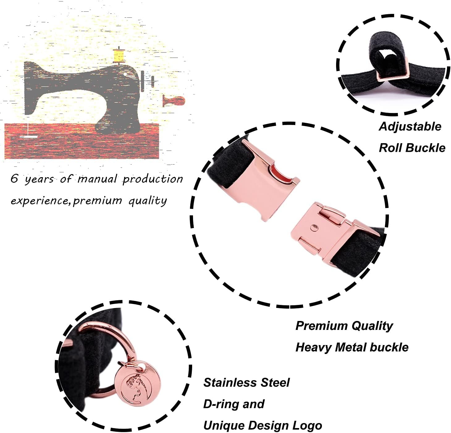 DOGWONG Hemp Cotton Dog Collar with Bow