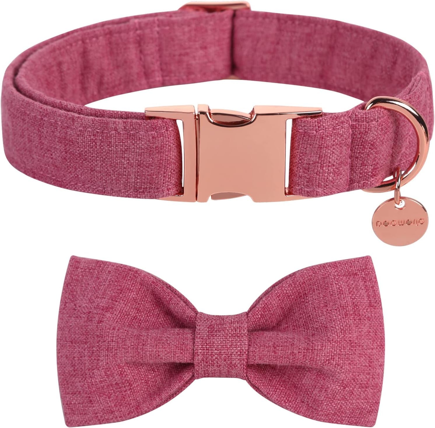 DOGWONG Hemp Cotton Dog Collar with Bow