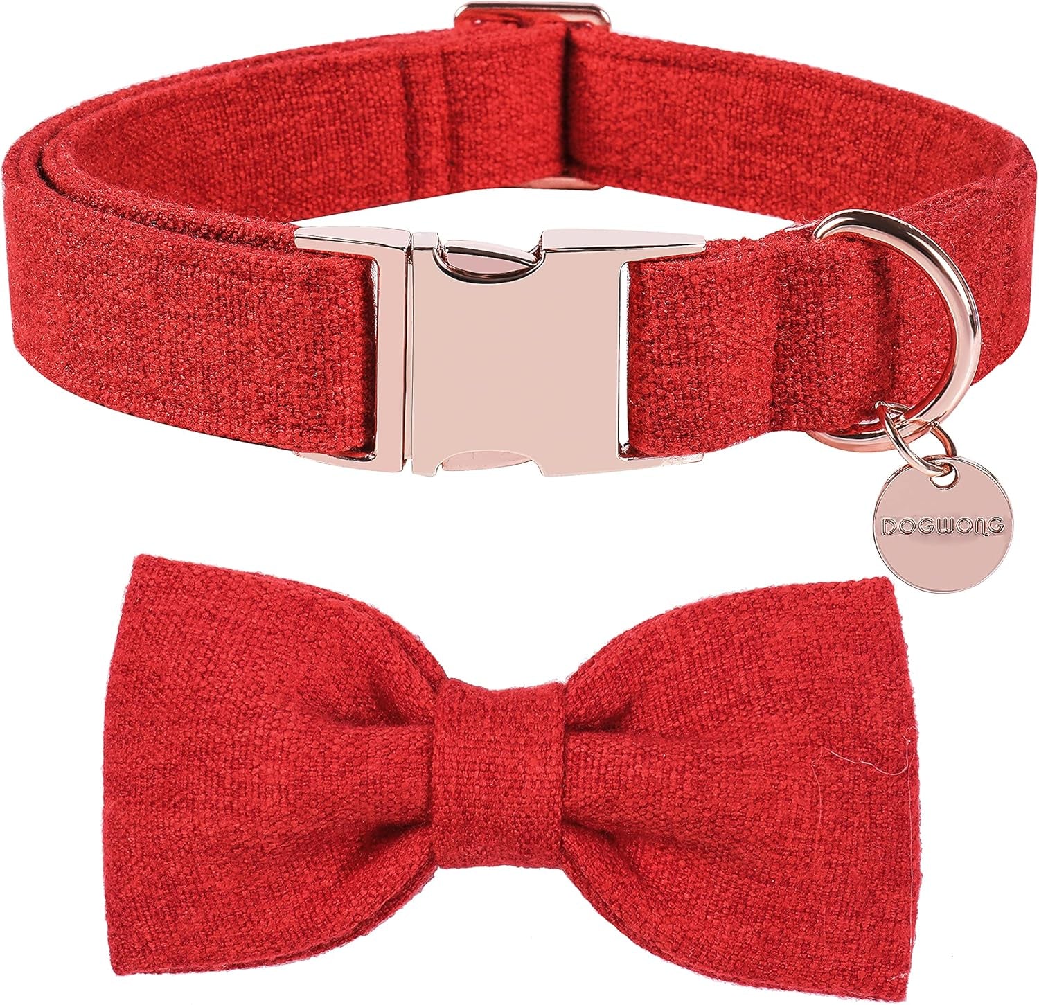 DOGWONG Hemp Cotton Dog Collar with Bow