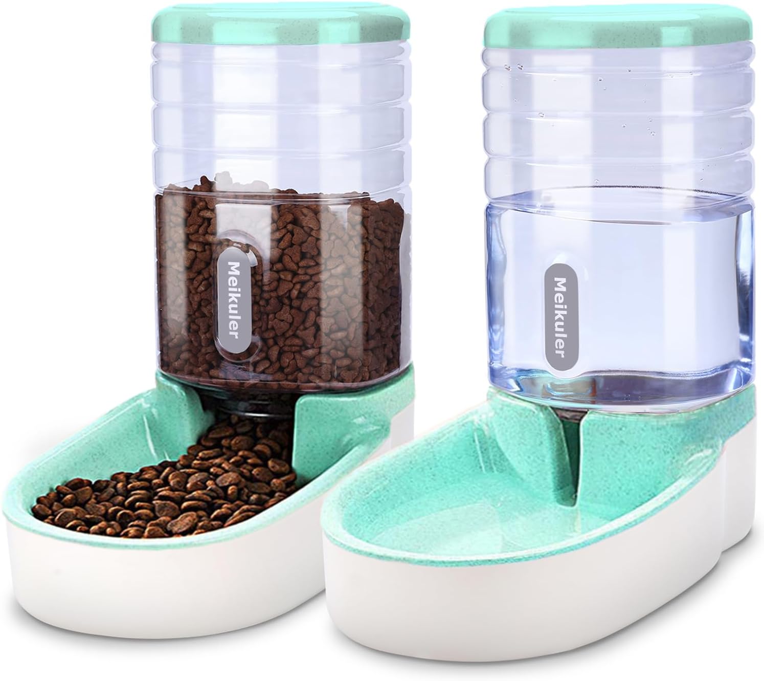 Meikuler Automatic Dog Cat Feeder and Water Dispenser Set