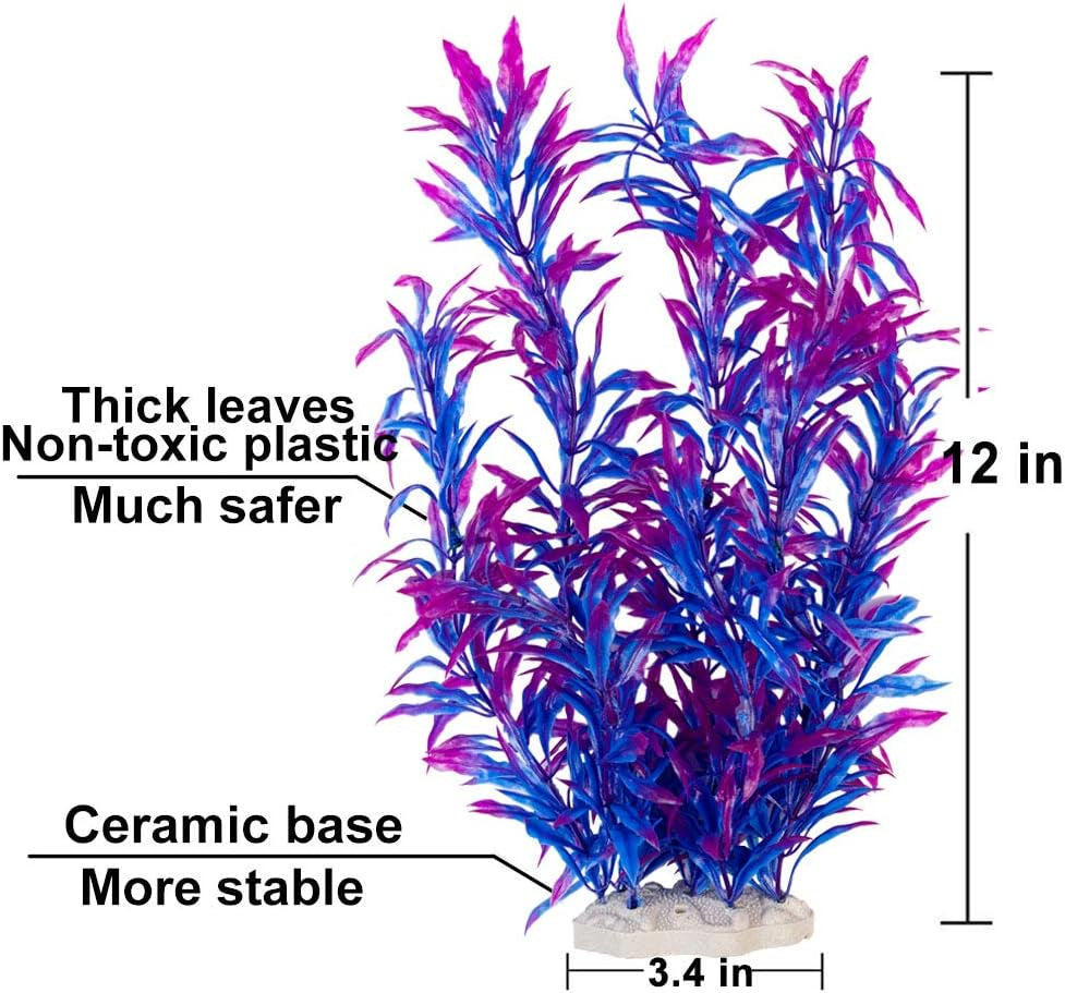 Cousduobe 9 Pack Large Aquarium Plants Artificial