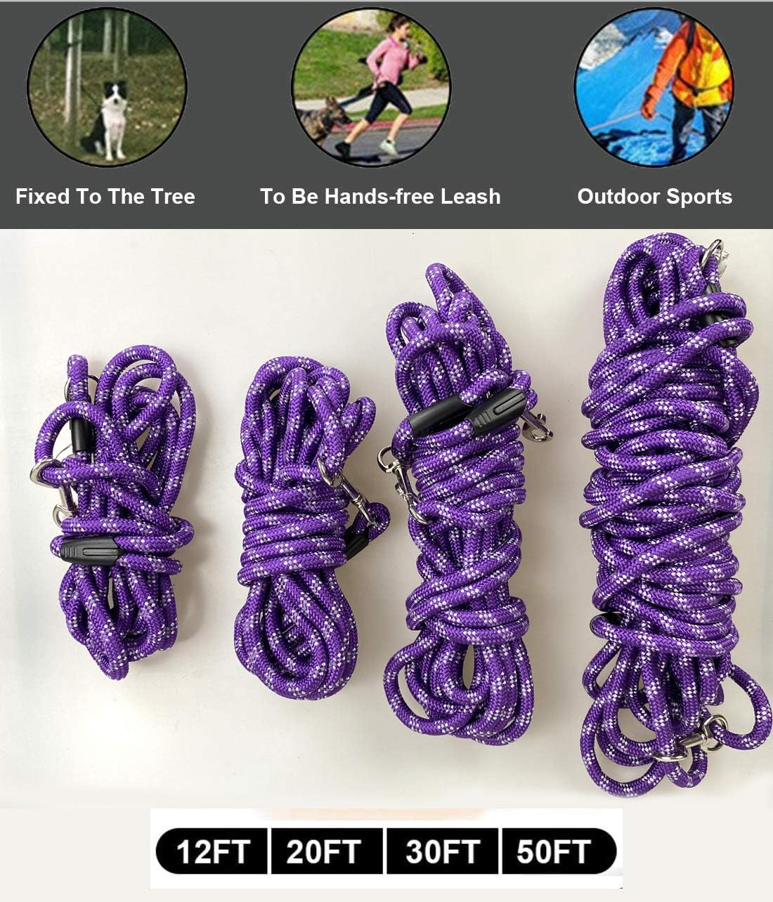 Long Rope Dog Leash for Dog Training 12FT 20FT 30FT 50FT