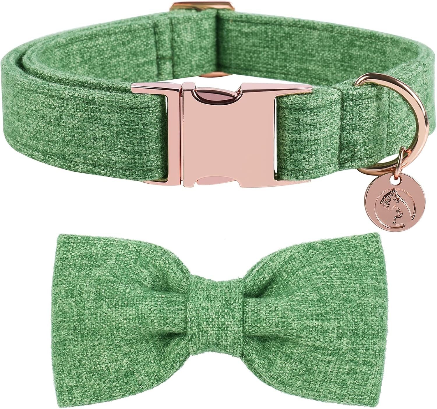 DOGWONG Hemp Cotton Dog Collar with Bow