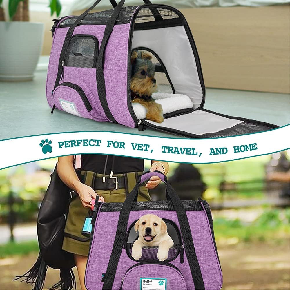 Petami Airline Approved Pet Carrier for Cat, Soft Sided Dog Carrier for Small Dog