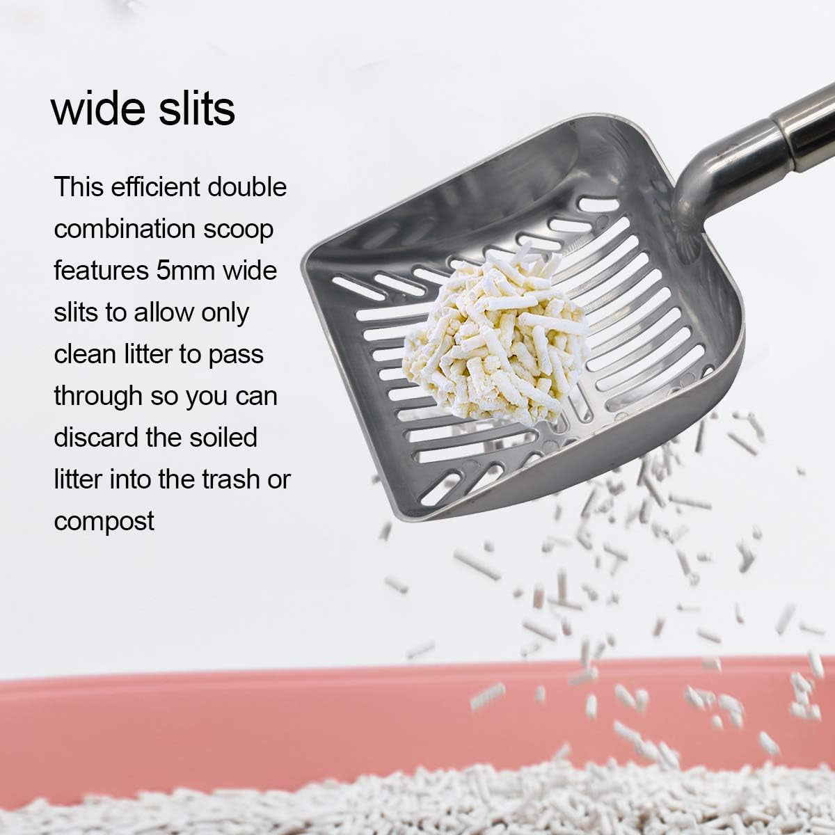 TOYPOPOR Stainless Steel Cat Litter Scoop 23 Inches