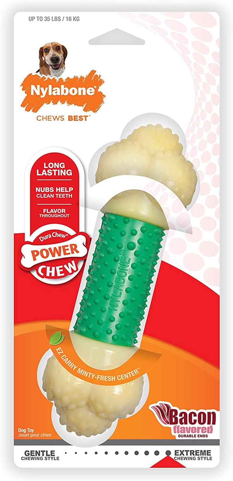 Nylabone Double Action Bone Power Chew Toy for Dogs