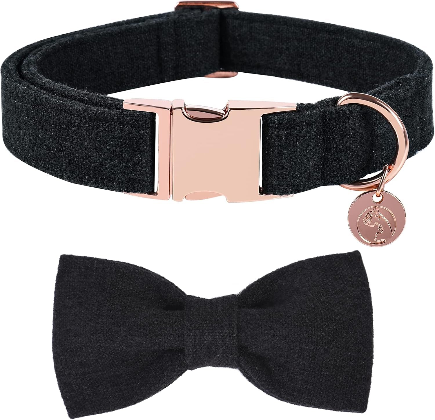 DOGWONG Hemp Cotton Dog Collar with Bow