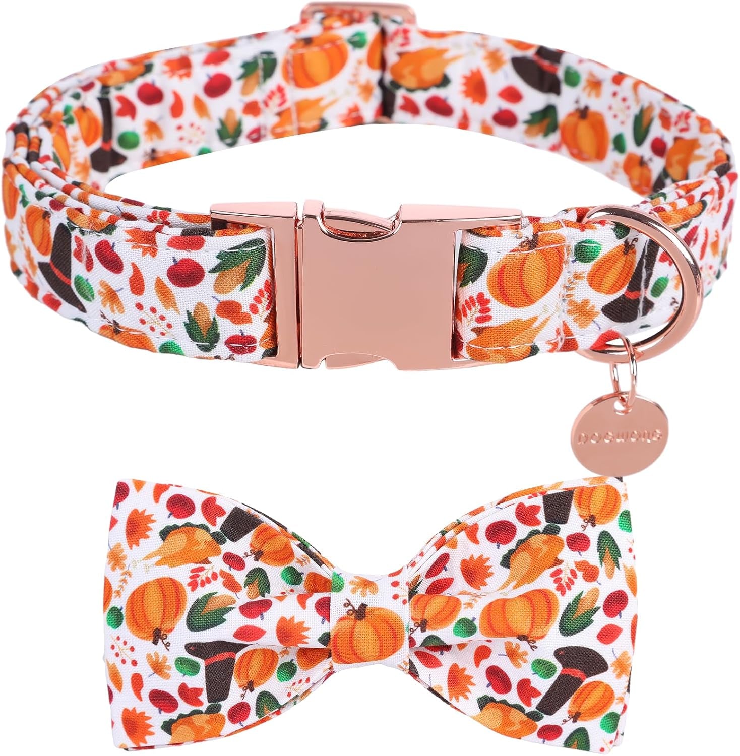 DOGWONG Hemp Cotton Dog Collar with Bow