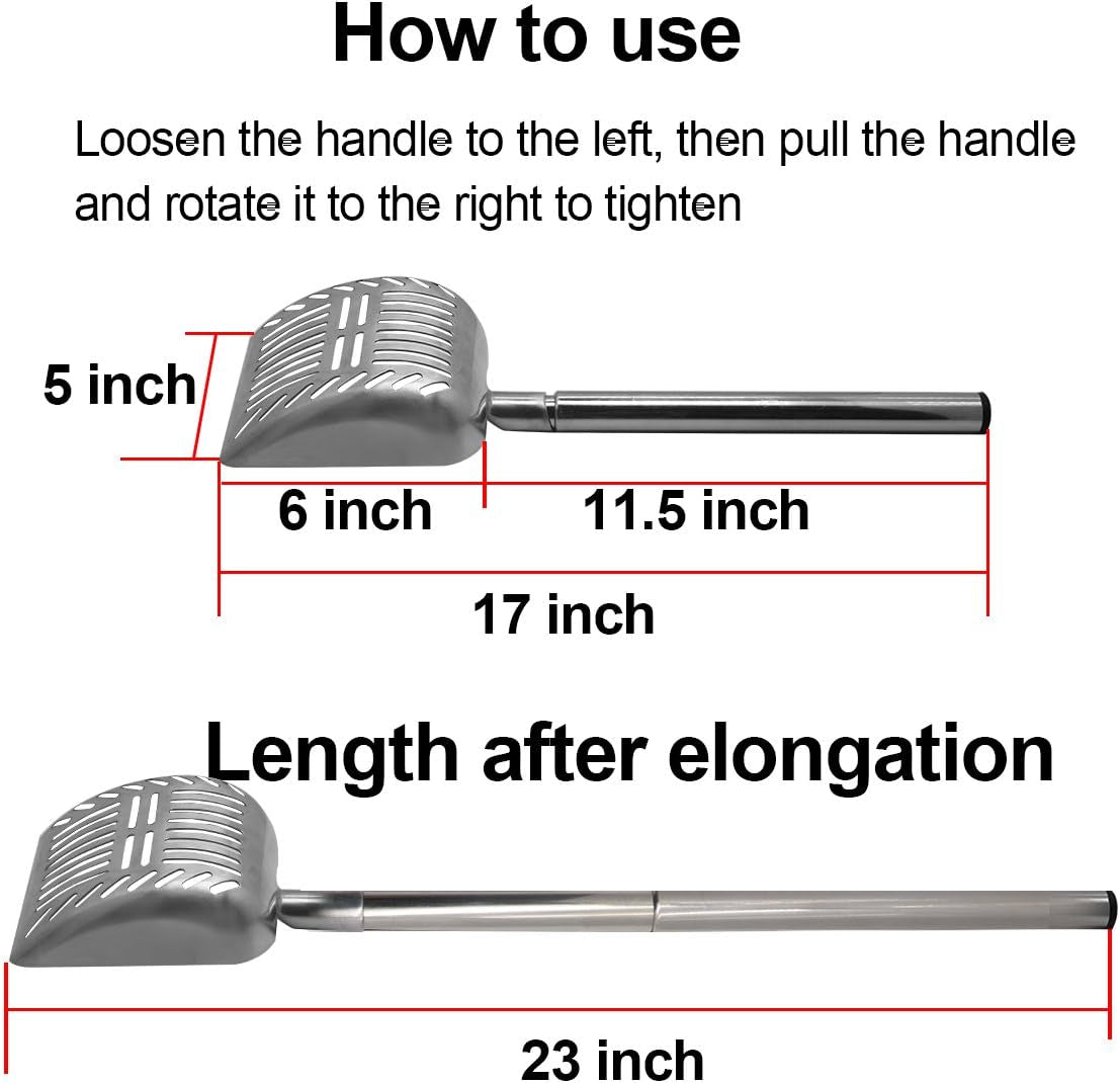 TOYPOPOR Stainless Steel Cat Litter Scoop 23 Inches