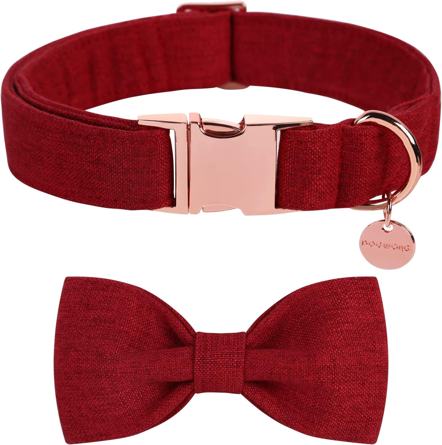 DOGWONG Hemp Cotton Dog Collar with Bow