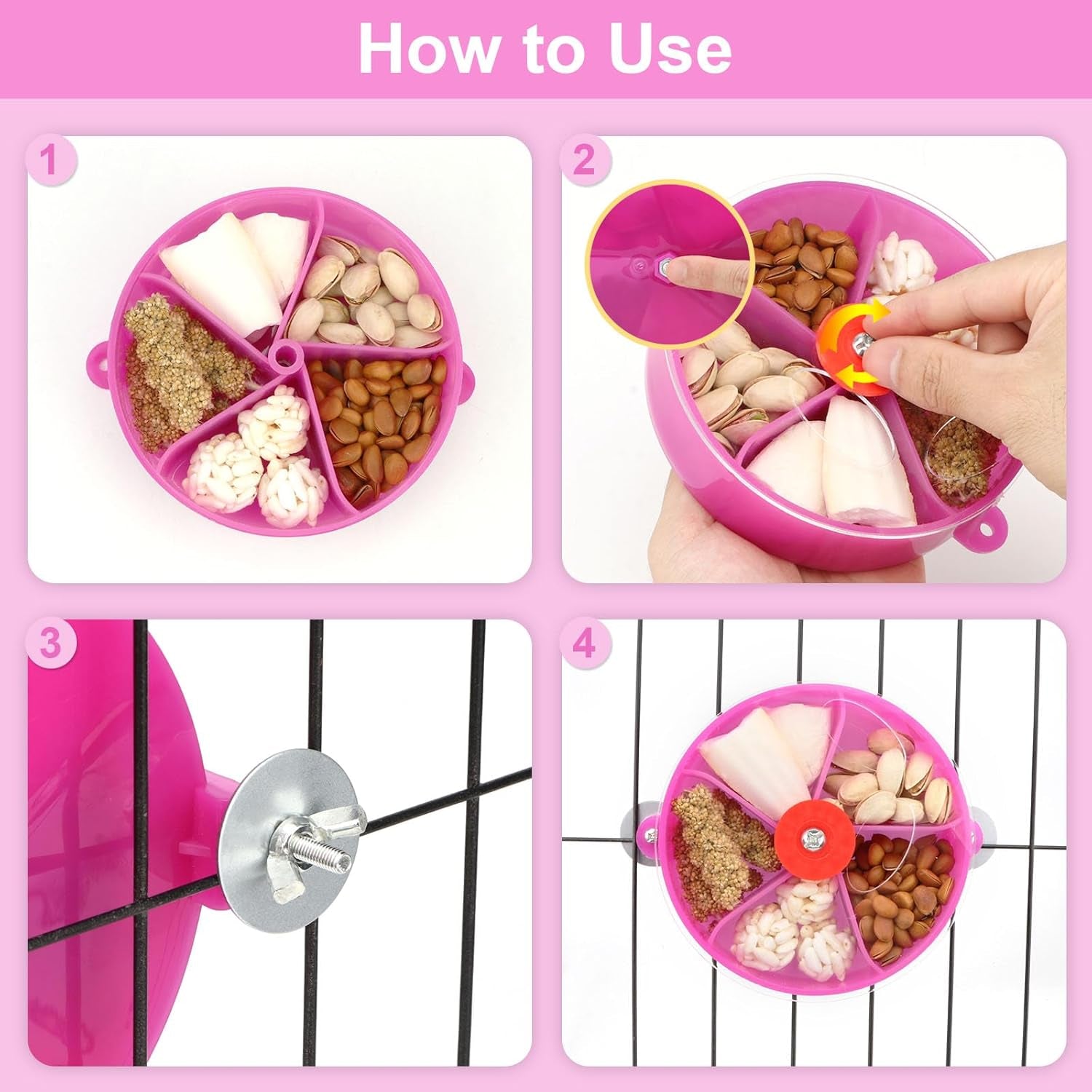Bird Creative Foraging System Wheel Seed Food Ball Rotate Training Toy