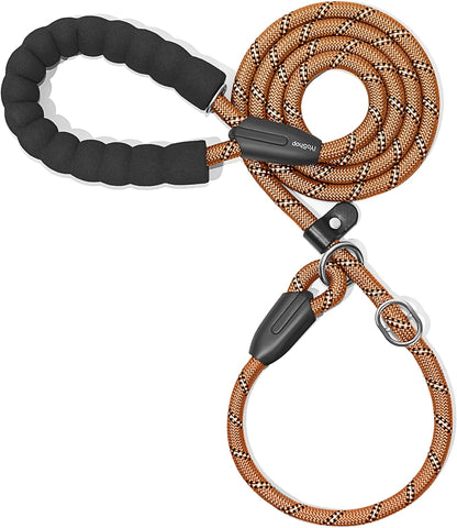 Iyoshop Durable Slip Lead Dog Leash with Padded Handle and Highly Reflective Threads, No Pull Dog Training Leash, (3/8" X 6 FT, Baby Pink)