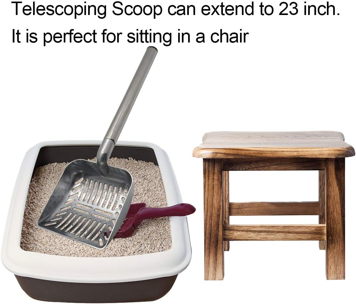TOYPOPOR Stainless Steel Cat Litter Scoop 23 Inches 