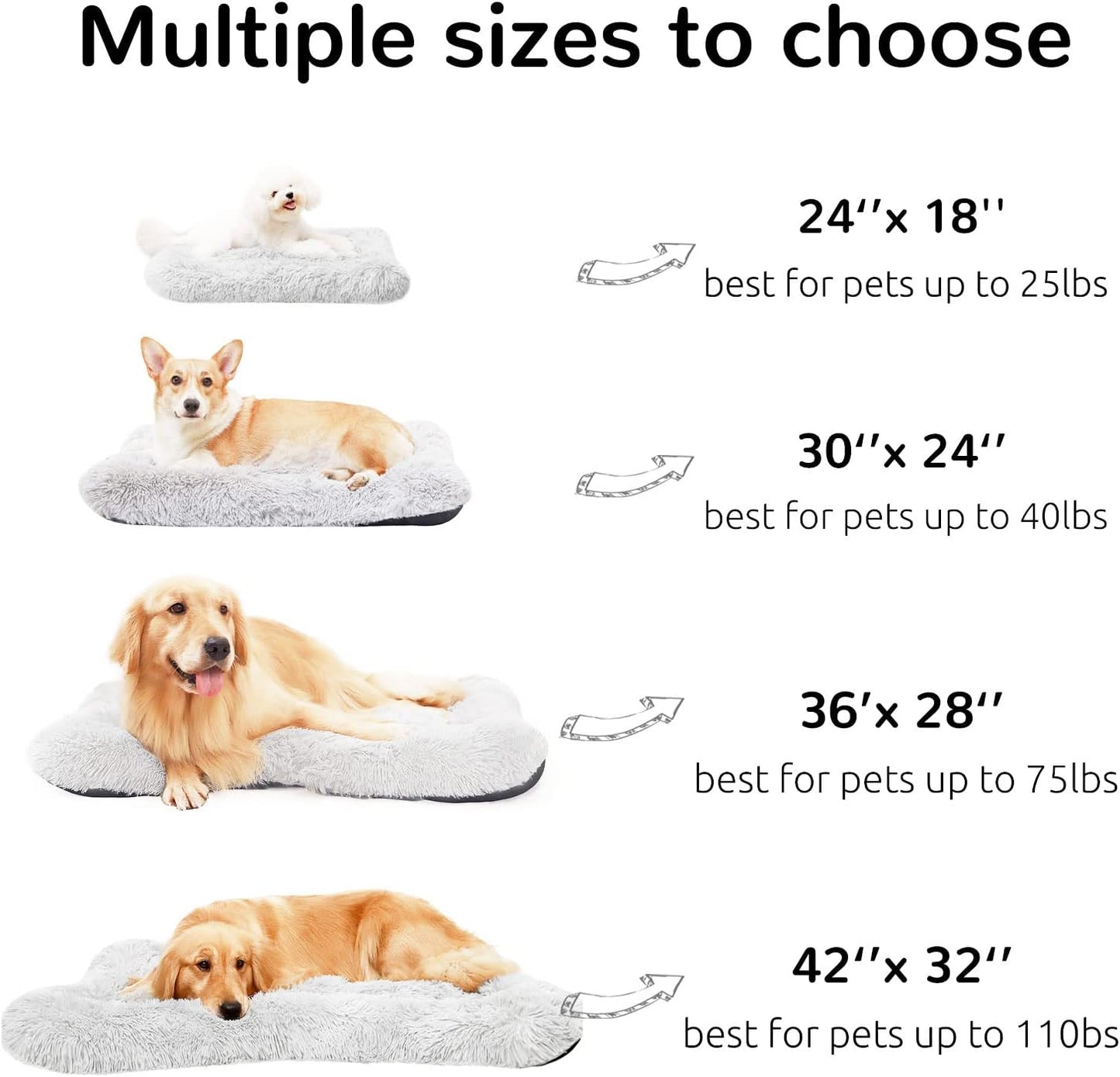 HACHIKITTY Calming Dog Bed Crate Pads