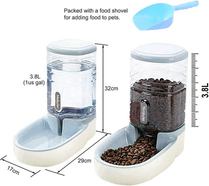 Meikuler Automatic Dog Cat Feeder and Water Dispenser Set