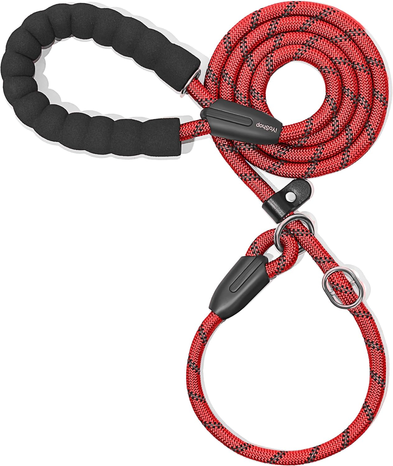Iyoshop Durable Slip Lead Dog Leash with Padded Handle and Highly Reflective Threads, No Pull Dog Training Leash, (3/8" X 6 FT, Baby Pink)