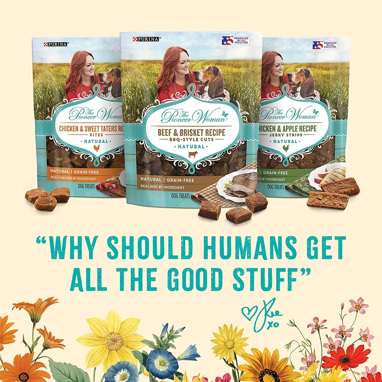 The Pioneer Woman Natural, Grain Free Dog Treats, Beef & Brisket Recipe BBQ Style Cuts - 30 Oz. Pouch