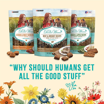 The Pioneer Woman Natural, Grain Free Dog Treats, Beef & Brisket Recipe BBQ Style Cuts - 30 Oz. Pouch