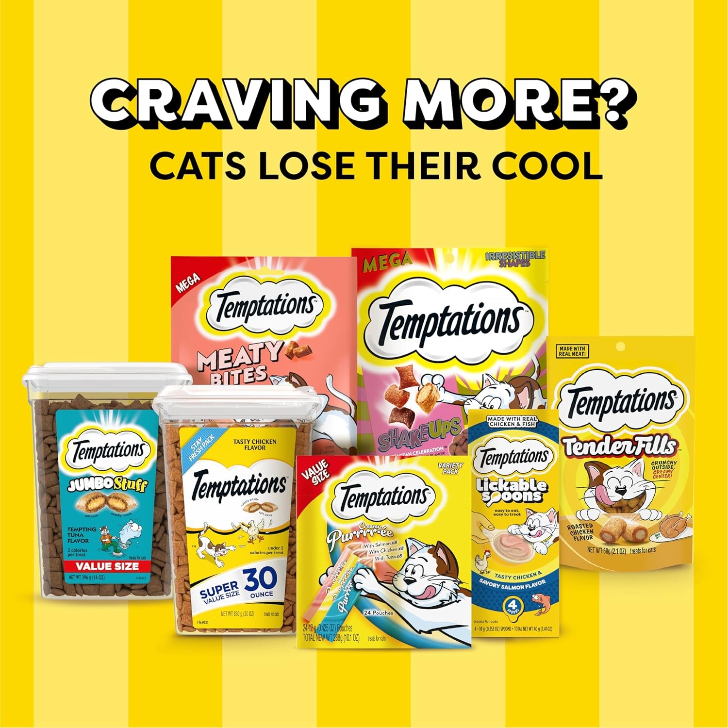 Temptations Creamy Puree Squeezable Lickable Wet Cat Treats with Salmon, 0.42 Oz. Tubes, 24 Count