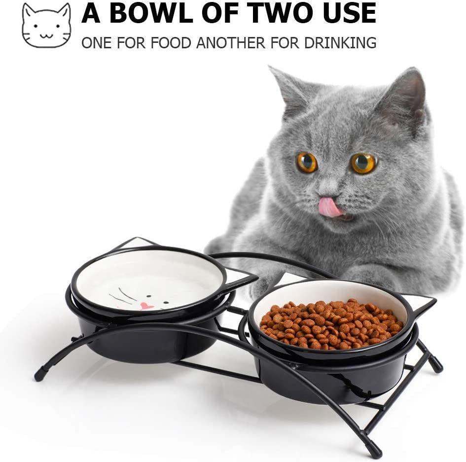 Ceramic Pet Food Bowls for Cats or Small Dogs
