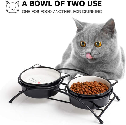 Ceramic Pet Food Bowls for Cats or Small Dogs