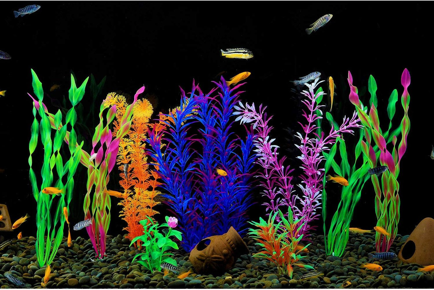 Cousduobe 9 Pack Large Aquarium Plants Artificial