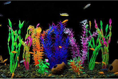 Cousduobe 9 Pack Large Aquarium Plants Artificial