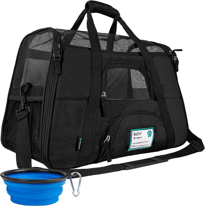 Petami Airline Approved Pet Carrier for Cat, Soft Sided Dog Carrier for Small Dog