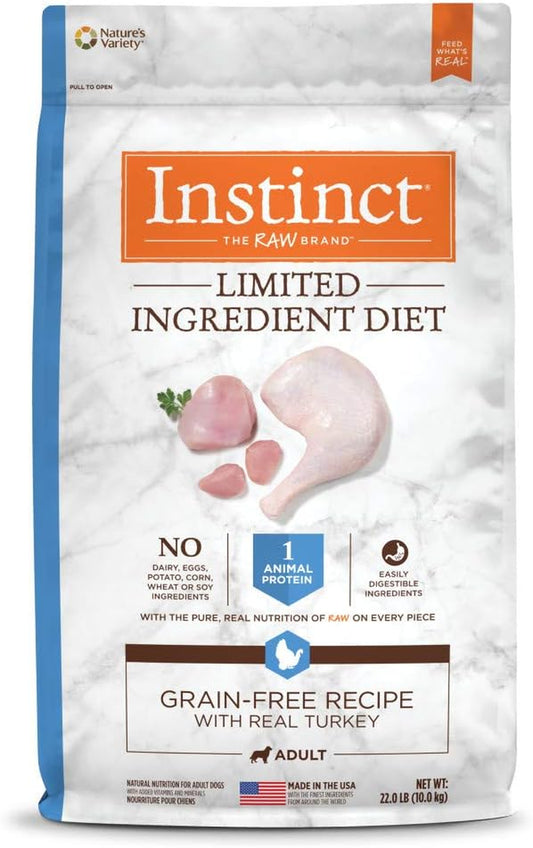 Instinct Limited Ingredient Diet, Natural Dry Dog Food, Grain Free Recipe - Real Turkey, 22 Lb. Bag