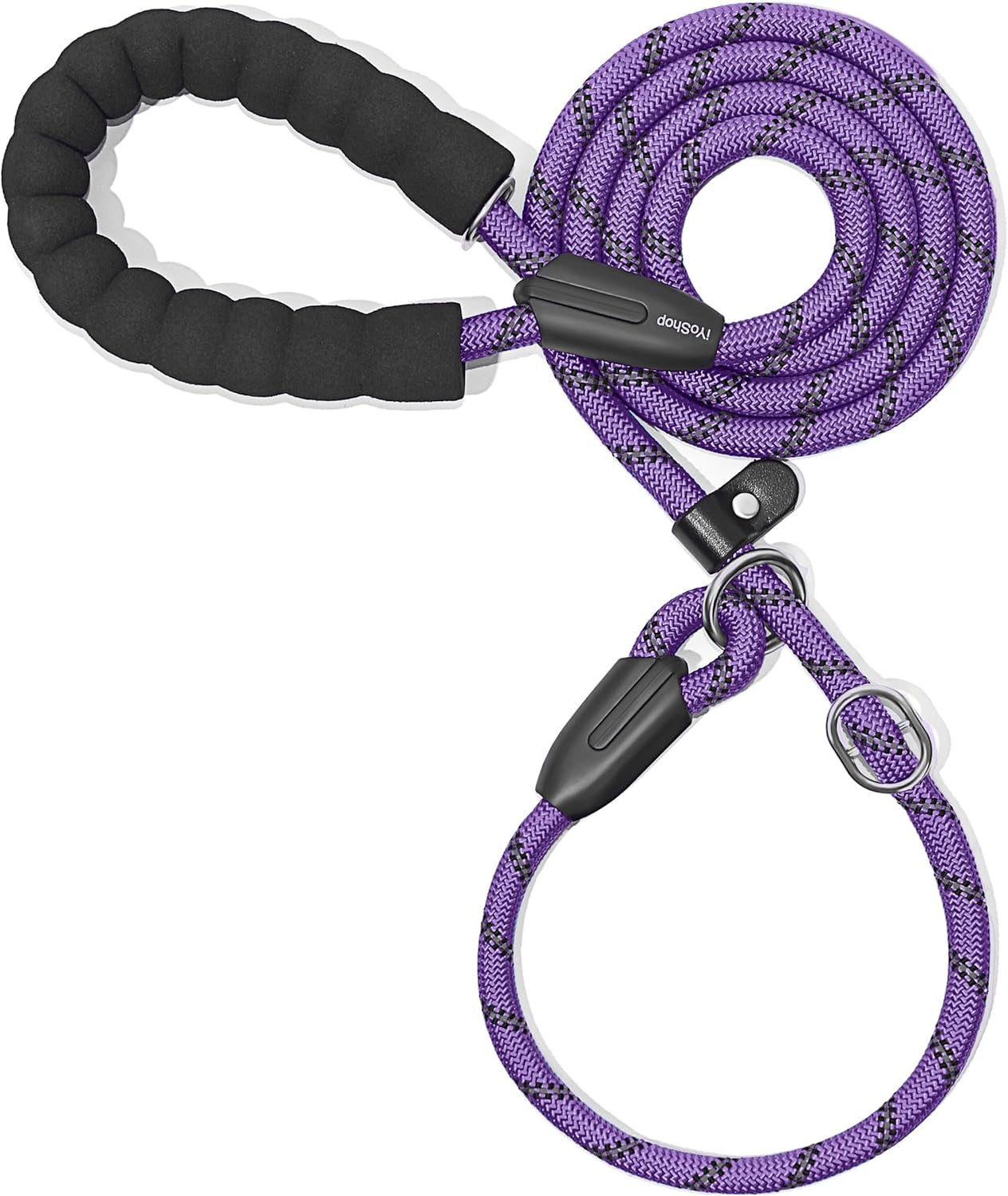Iyoshop Durable Slip Lead Dog Leash with Padded Handle and Highly Reflective Threads, No Pull Dog Training Leash, (3/8" X 6 FT, Baby Pink)